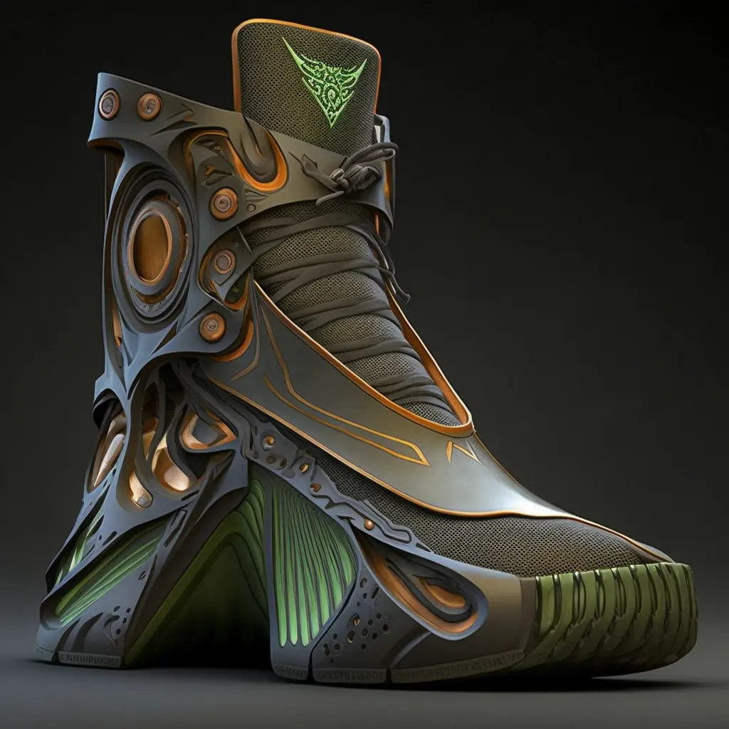 futuristic footwear, inspired by Warcraft, by Nike